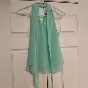 Banana Republic Mint Green Chiffon Halter Top Blouse